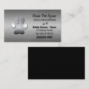 Lux Paw Print Dog Pet Grooming Service Visitenkarte