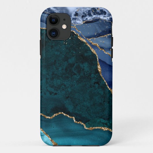 Lux Peacock Agate & Gold Case-Mate iPhone Hülle (Rückseite)
