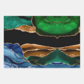 Lux Peacock Agate & Gold Geschenkpapier Set (Vorderseite 3)