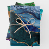 Lux Peacock Agate & Gold Geschenkpapier Set (Beispiel)