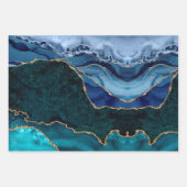 Lux Peacock Agate & Gold Geschenkpapier Set (Vorderseite)