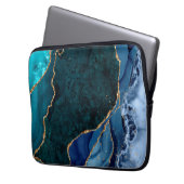 Lux Peacock Agate & Gold Laptopschutzhülle (Vorderseite Links)