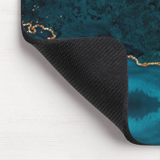 Lux Peacock Agate & Gold Mousepad (Ecke)