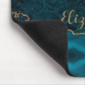 Lux Peacock Agate & Gold Personalisiert Mousepad (Ecke)