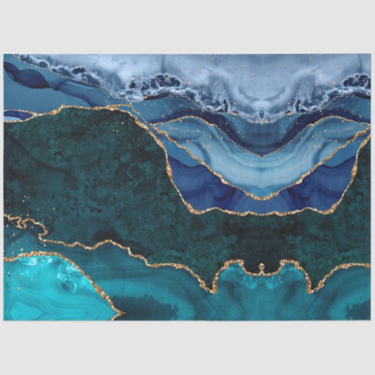 Lux Peacock Agate & Gold Seidenpapier (Vorderseite)