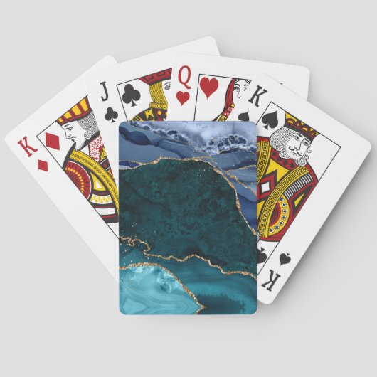 Lux Peacock Agate & Gold Spielkarten (Rückseite)