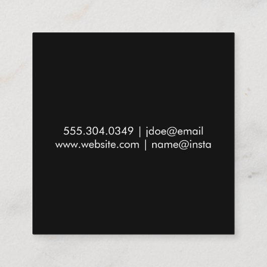 Lux Polka Dot Ribbon und Diamond Centre Piece Quadratische Visitenkarte (Rückseite)