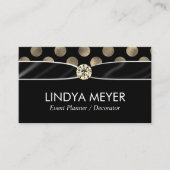 Lux Polka Dot Ribbon und Diamond Centre Piece Visitenkarte (Vorderseite)