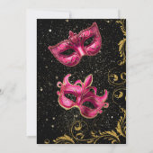 Lux Quinceañera Masquerade Party Einladung (Rückseite)