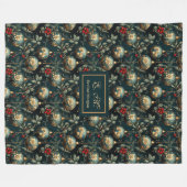 Lux red and green baubles personalized holiday fleecedecke (Vorderseite (Horizontal))