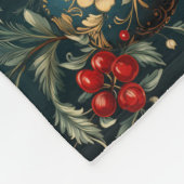 Lux red and green baubles personalized holiday fleecedecke (Ecke)