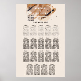 Lux Rose Gold Glitzer Kupferschattierungen Aquarel Poster