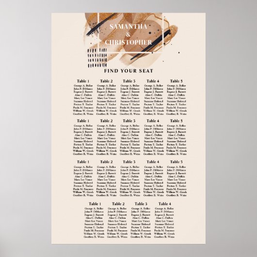 Lux Rose Gold Glitzer Kupferschattierungen Aquarel Poster (Vorne)