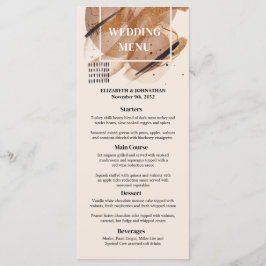 Lux Rose Gold Glitzer rostige Kupfertöne Hochzeit Menükarte