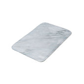 Lux schicke silberne Metalfolie & weißer grauer Ma Badematte (Schrägansicht)