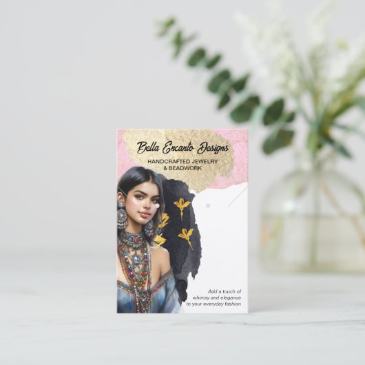 Lux Schmuck- und Earring Display Card Visitenkarte (Stehend Vorderseite)