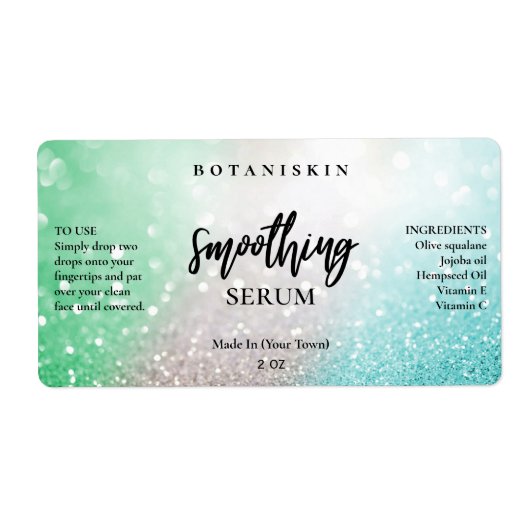 Lux Silver Glitzer Blau- und Minze-Gesicht Serumet (Vorne)