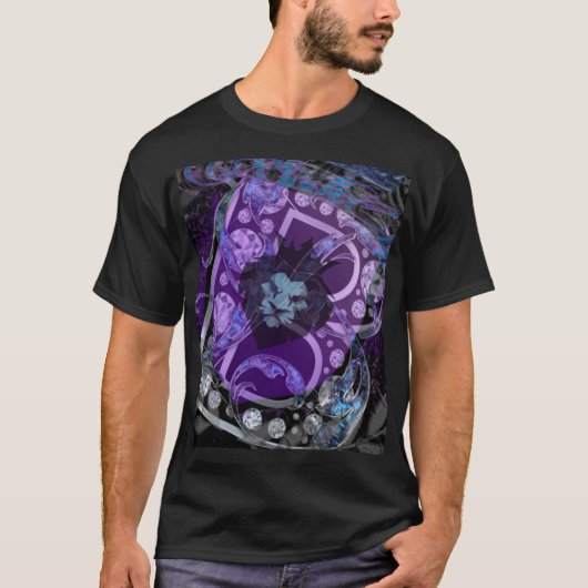 Lux-Stil schwarzer Lyon-Samt 3 T-Shirt (Vorderseite)