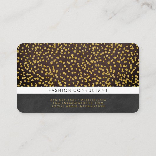 Lux Texture and Gold Speck Muster II Visitenkarte (Rückseite)