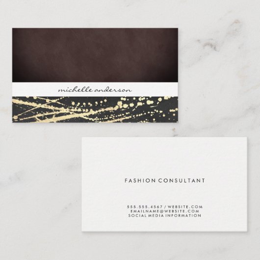 Lux Texture und Gold expressive Visitenkarte (Vorne/Hinten)