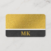 Lux Texture und Gold Speck | Monogramm Visitenkarte (Vorderseite)