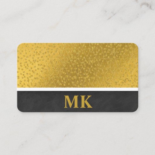 Lux Texture und Gold Speck | Monogramm Visitenkarte (Vorderseite)