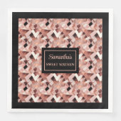 Lux Wedding Napkins Rose Gold Glitter Metallic Serviette (Vorderseite)