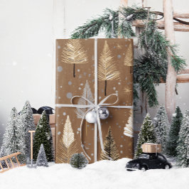 Lux Weihnachtsgold auf Warm Brown Geschenkpapier