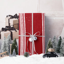 Lux Weihnachtsweiße Streifen auf Red Wrapping Pape Geschenkpapier