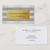 Lux White Gold Streifen mit Gold Visitenkarte (Vorne/Hinten)