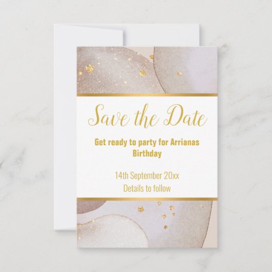LUXE ABSTRAKT MARBLE BUBBLE GOLD SAVE THE DATE RSVP KARTE (Vorderseite)