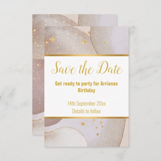LUXE ABSTRAKT MARBLE BUBBLE GOLD SAVE THE DATE RSVP KARTE (Vorne/Hinten)