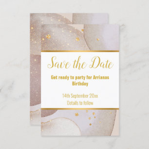 LUXE ABSTRAKT MARBLE BUBBLE GOLD SAVE THE DATE RSVP KARTE