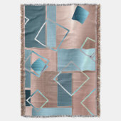 Luxe Abstrakt | Rose rot und Aquamarin geometrisch Decke (Vorderseite Vertikal)