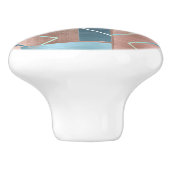 Luxe Abstrakt | Rose rot und Aquamarin geometrisch Keramikknauf (Seitenansicht)