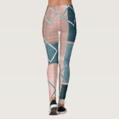 Luxe Abstrakt | Rose rot und Aquamarin geometrisch Leggings (Rückseite)