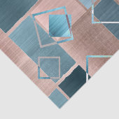 Luxe Abstrakt | Rose rot und Aquamarin geometrisch Seidenpapier (Ausschnitt)