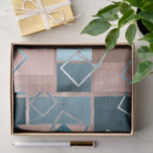 Luxe Abstrakt | Rose rot und Aquamarin geometrisch Seidenpapier (Geschenk)