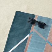 Luxe Abstrakt | Rose rot und Aquamarin geometrisch Strandtuch (Beispiel)