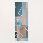 Luxe Abstrakt | Rose rot und Aquamarin geometrisch Yogamatte (Rückseite)