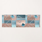 Luxe Abstrakt | Rose rot und Aquamarin geometrisch Yogamatte (Vorderseite (Horizontal))