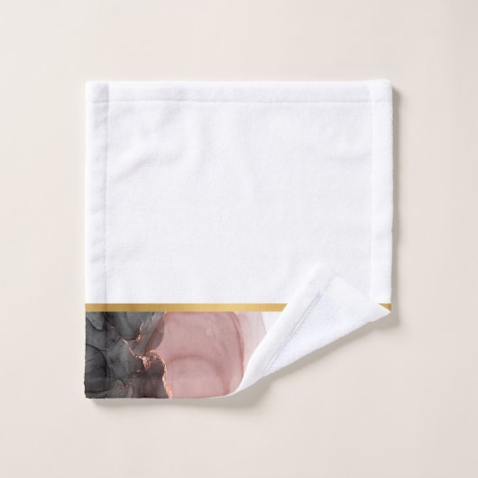 LUXE ABSTRAKTE ROSE SCHWARZE BADEZIMMER TOWEL SET (Waschlappen)