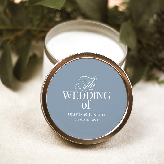 Luxe and Elegant Dusty Blue Wedding Runder Aufkleber