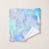 LUXE AQUA BLUE SPARKLE MARBLE CUSTOM 2 TOWEL SET (Waschlappen)