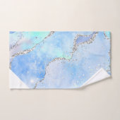 LUXE AQUA BLUE SPARKLE MARBLE CUSTOM ANGELEGENHEIT BADHANDTUCH SET (Handtuch)