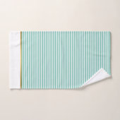 LUXE AQUA WHITE STRIPE GOLD BADEZIMMER TOWEL SET (Handtuch)