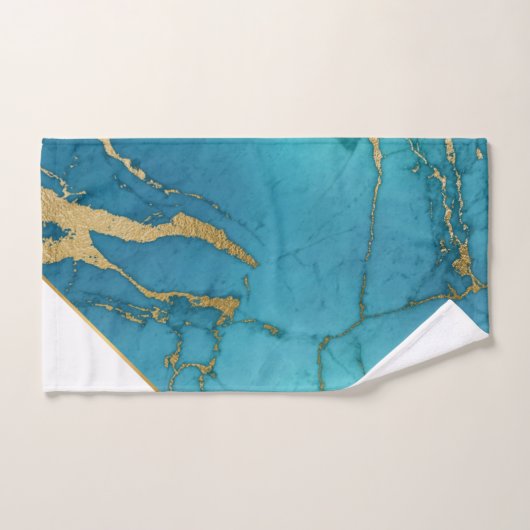 LUXE AQUAMARIN WEISS MARBLE GOLD BATH TOWEL SET (Handtuch)