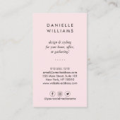 Luxe Aquarellfarben Rosa Florals mit Imitate Gold  Visitenkarte (Rückseite)