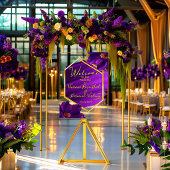 Luxe Asymmetrical Frame Purple Brush Stroke Floral Acrylschild