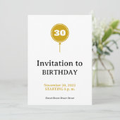 Luxe Balloon Birthday Invite Einladung (Stehend Vorderseite)